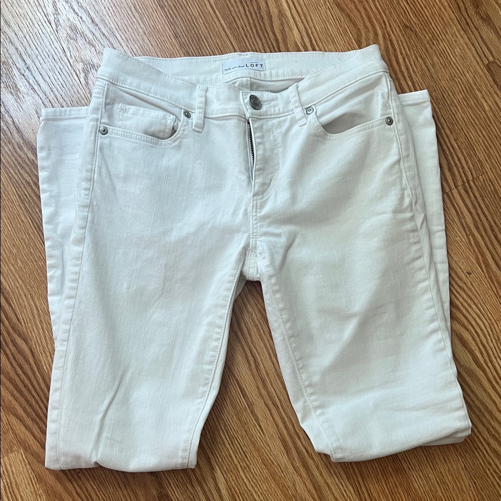 LOFT White Skinny Jeans